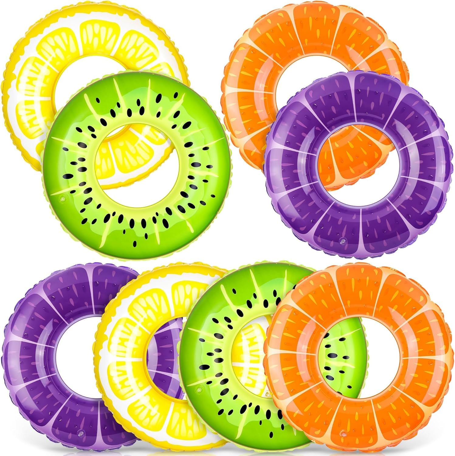 Pool Float Ring Inflatable - 8-pack opblaasbare zwembadringen set 29,5 inch