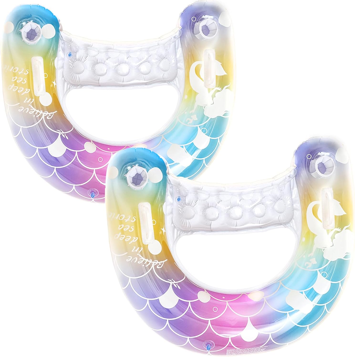 Pool Float Ring Inflatable - 2 stuks zeemeermin zwembad drijft -