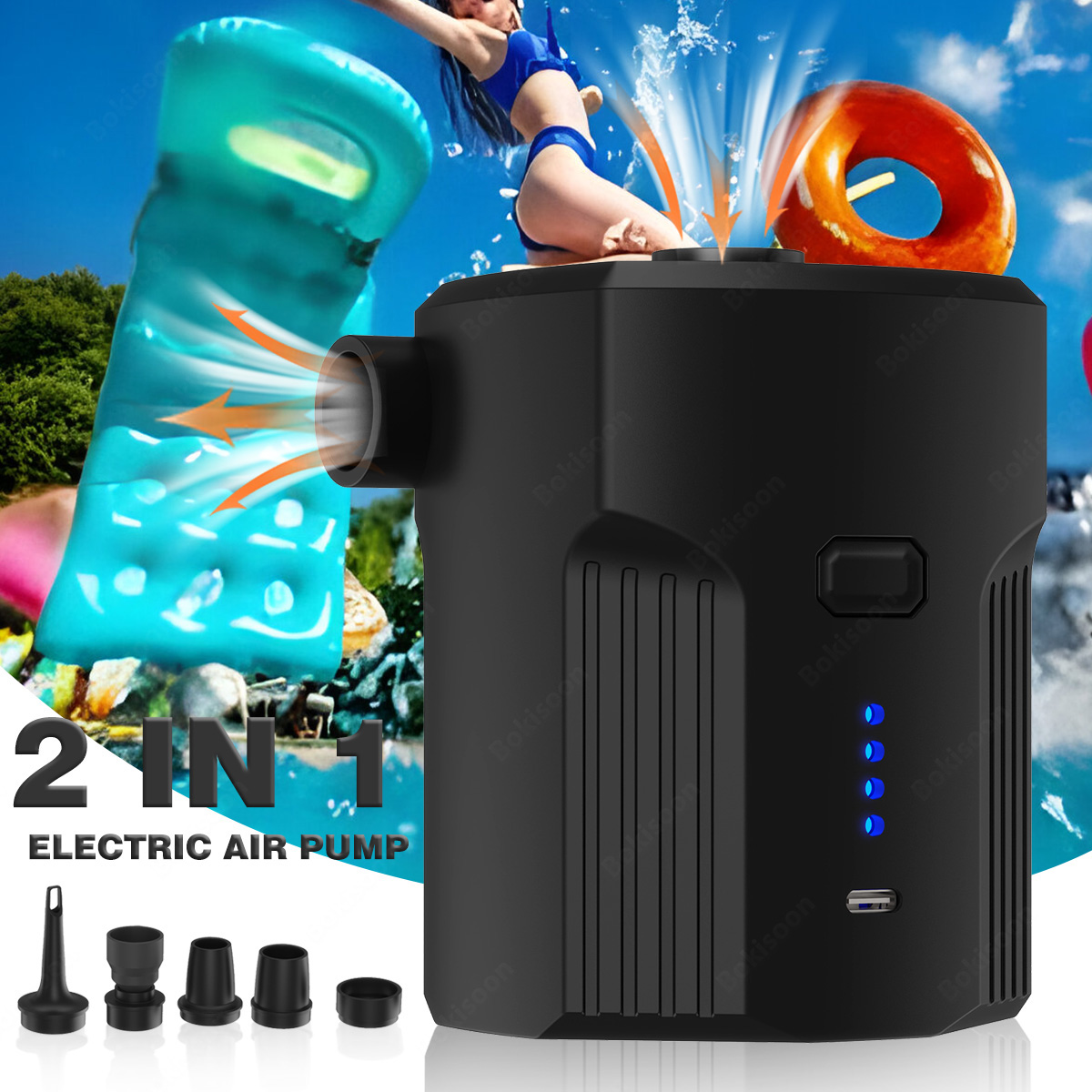 Pool Lounger Inflatable - Draagbare elektrische luchtpomp voor opblaasboten met