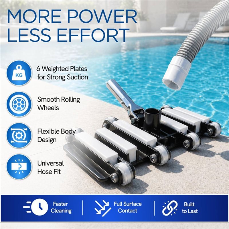 Pool Vacuum Manual - A64T handmatige zwembadstofzuigerkop, 49x19 cm, geschikt