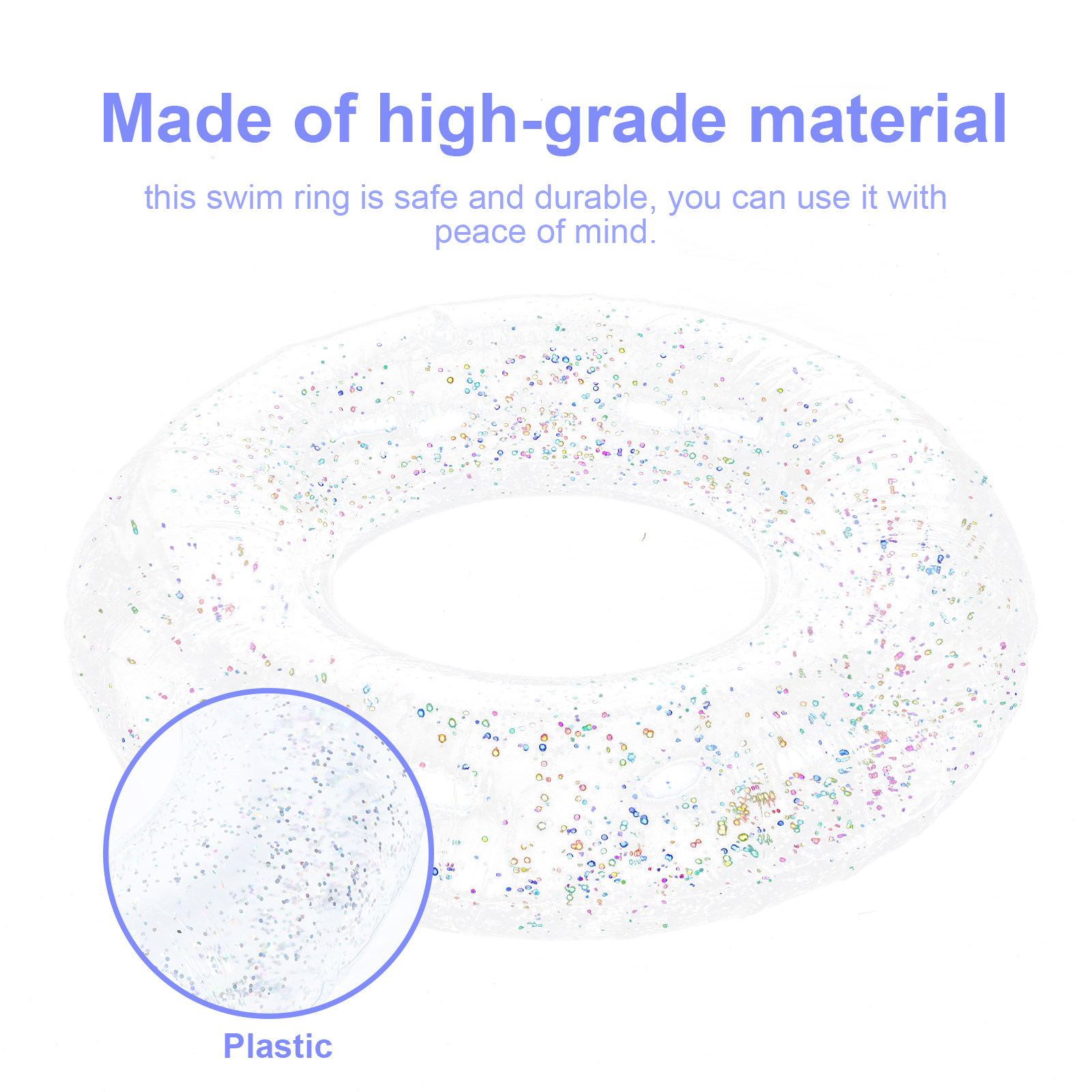 Glitterpailletten, transparant - Pool Float Ring Inflatable recensie en prijs