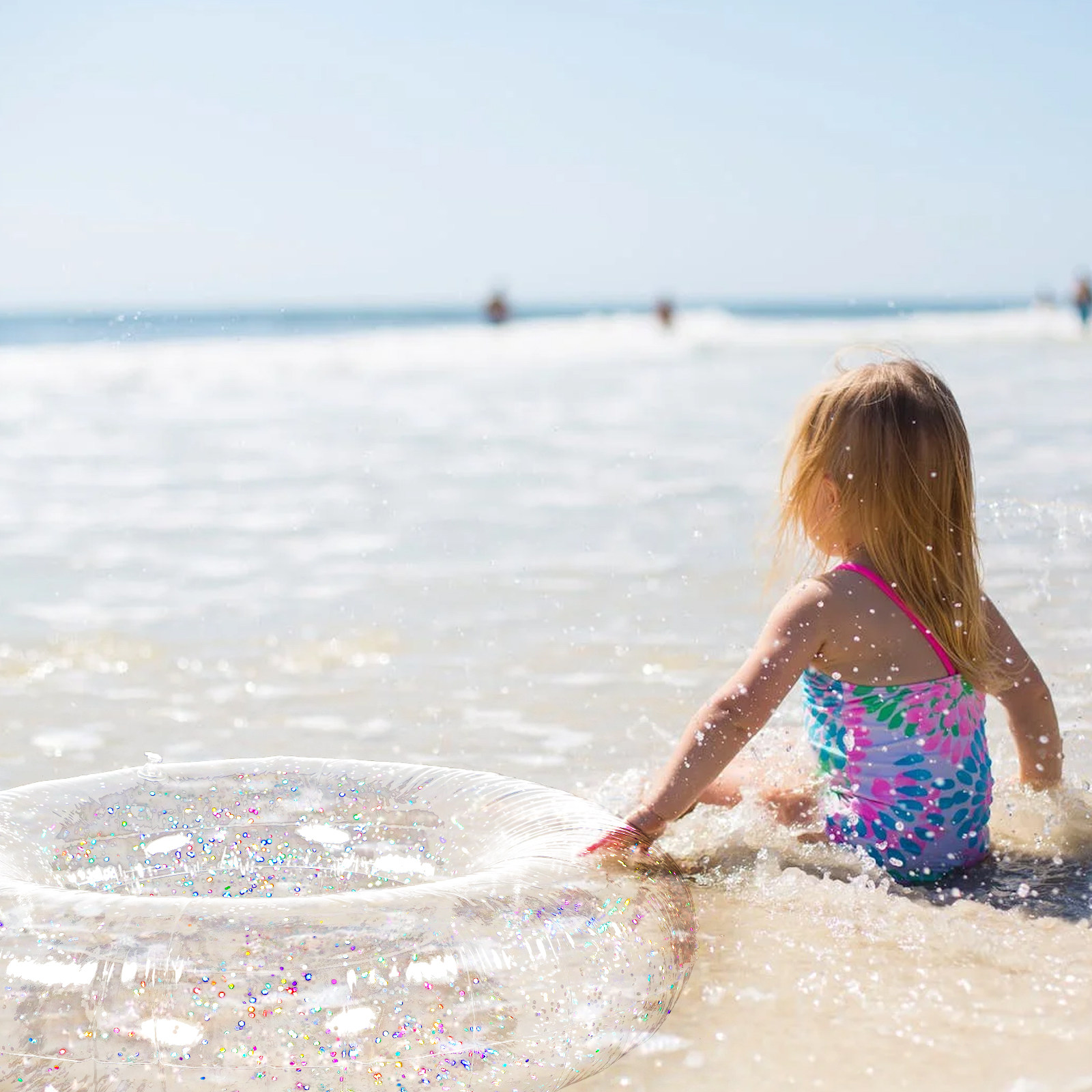Glitterpailletten, transparant - Pool Float Ring Inflatable recensie en prijs