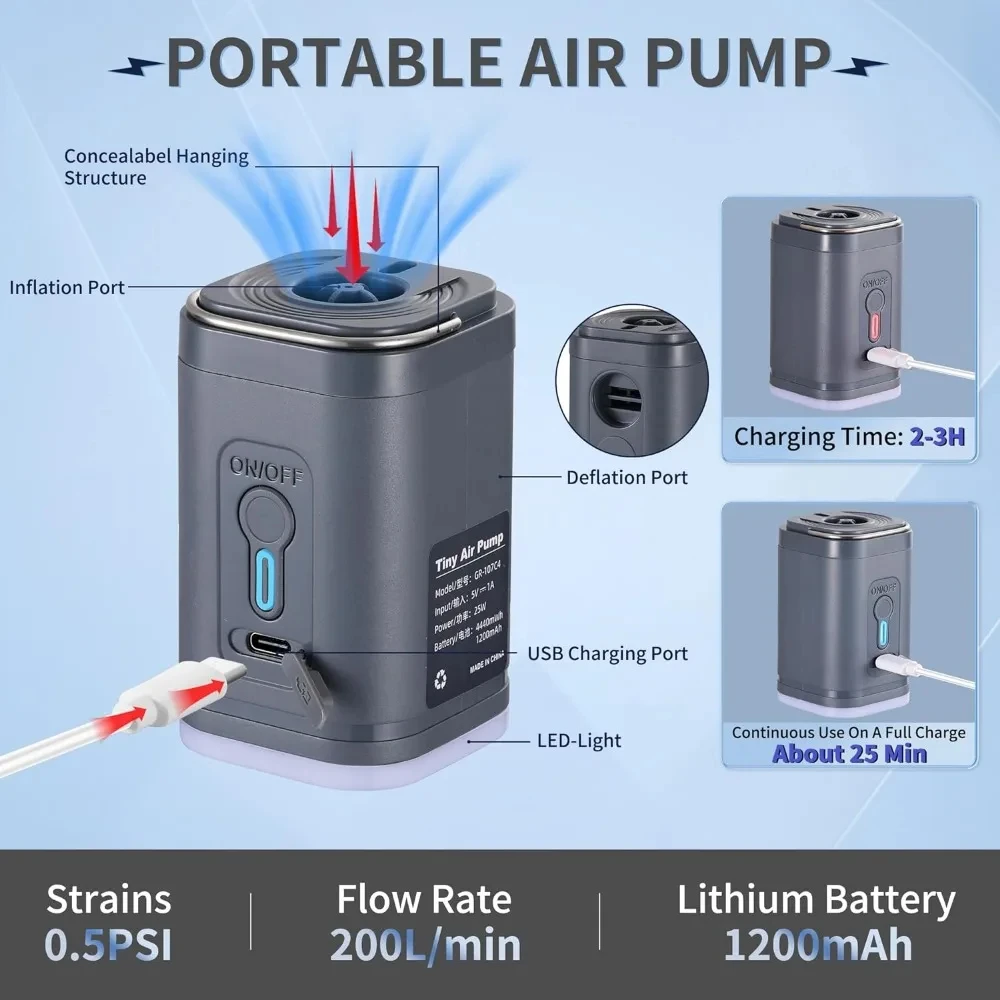 Mini draagbare luchtpomp met 1 - Pool Lounger Inflatable recensie en prijs