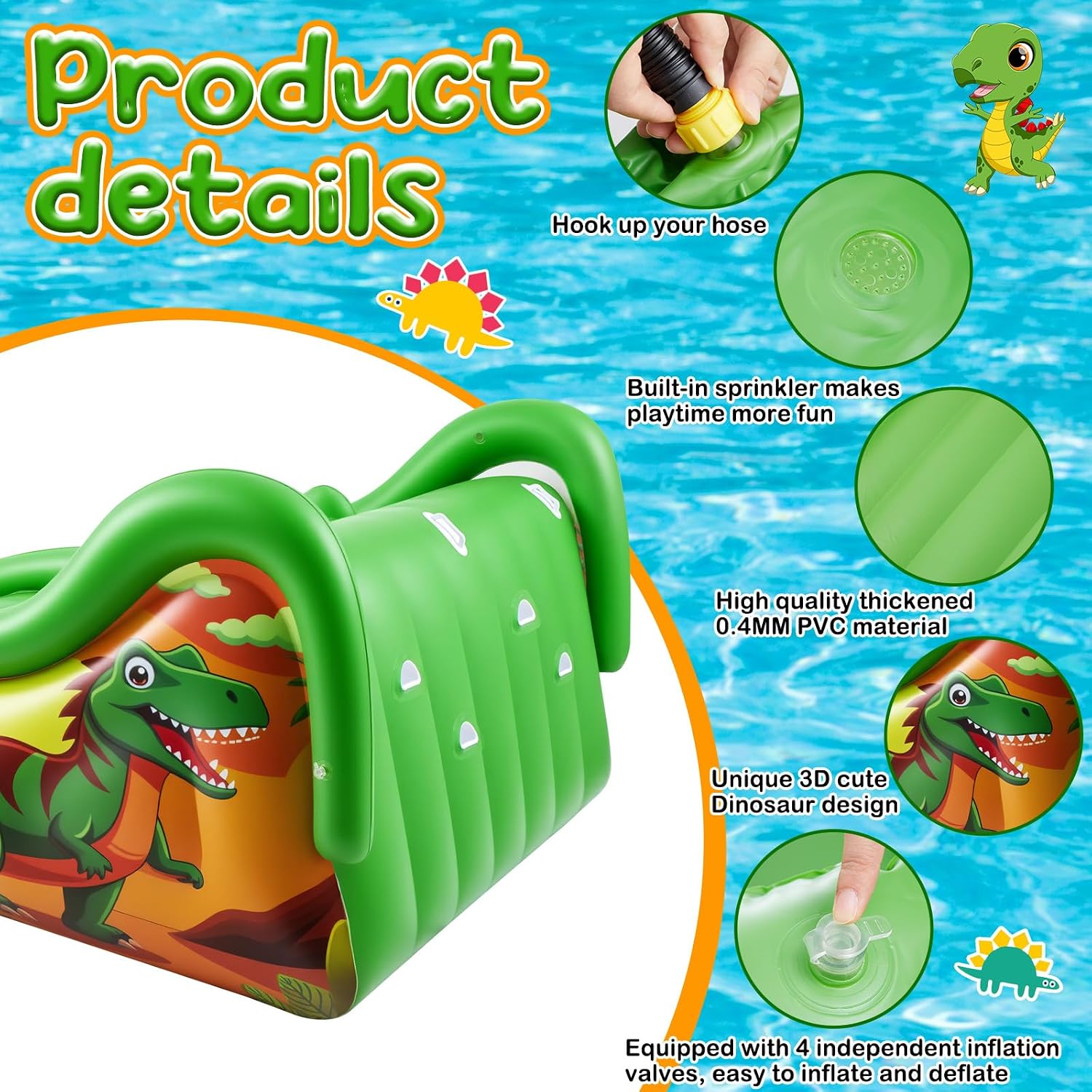 125 inch grote opblaasbare din - Water Slide Inflatable recensie en prijs