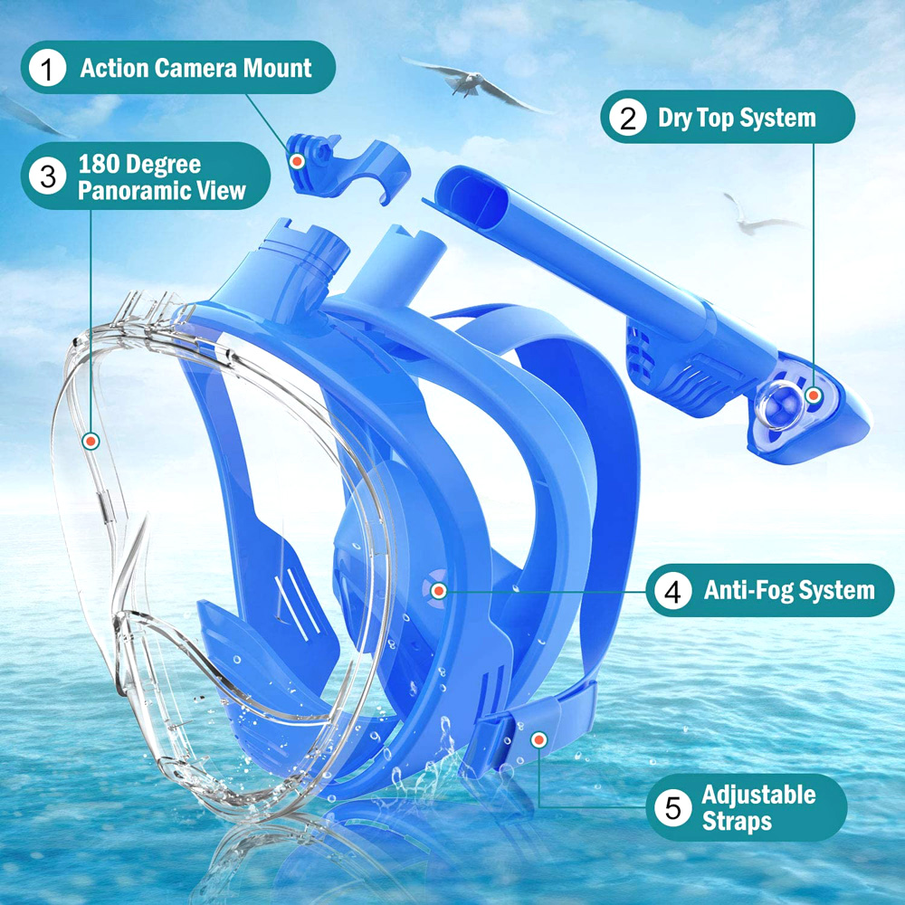 Volgelaatssnorkelmasker voor k - Snorkel Mask Full Face recensie en prijs