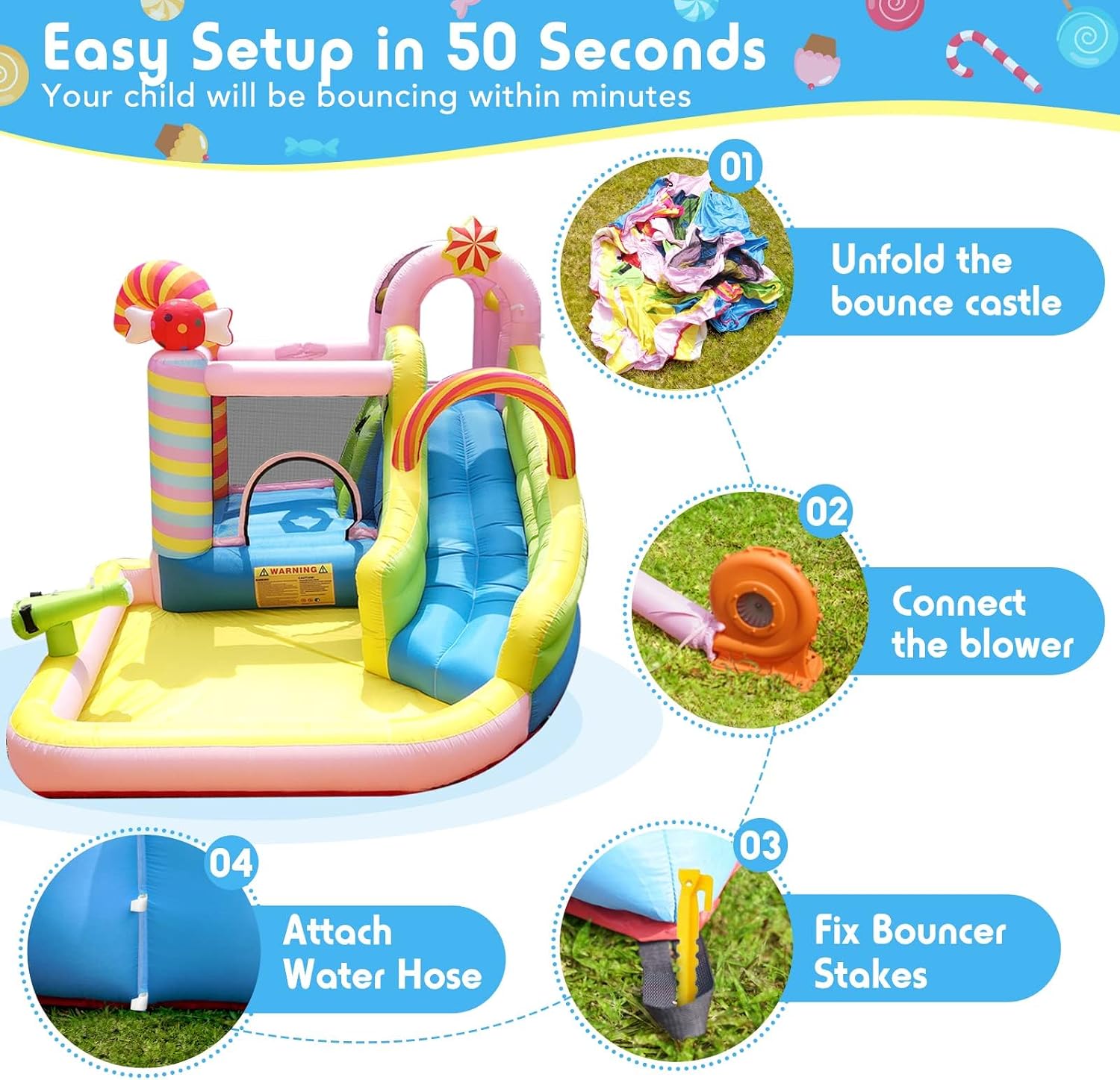 Opblaasbaar springkasteel voor - Water Slide Inflatable recensie en prijs